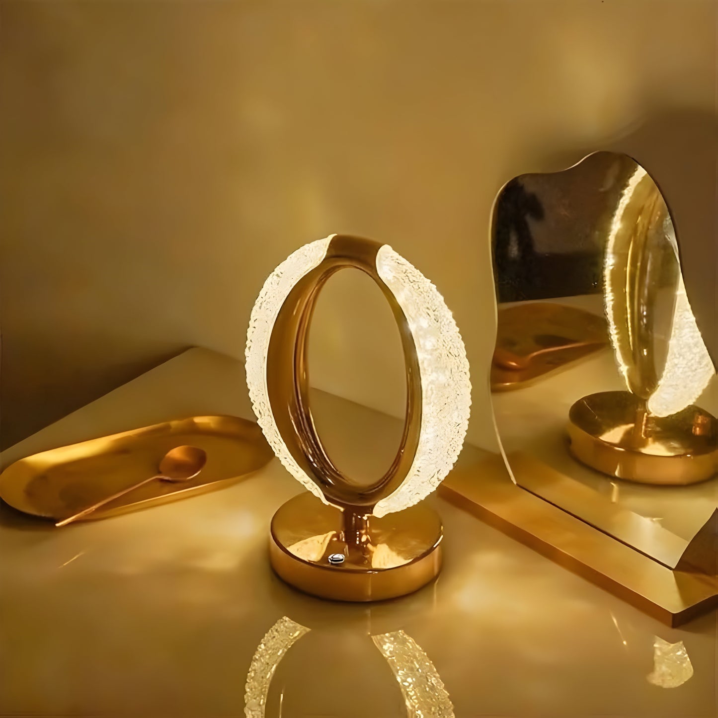 Crystal Oval LED Table Lamp – Contemporary Luxury Lighting - (Pair)