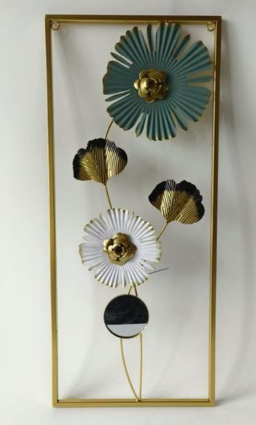 Luxury Metal Wall Art – 3D Floral Frame Decor - Set of 2