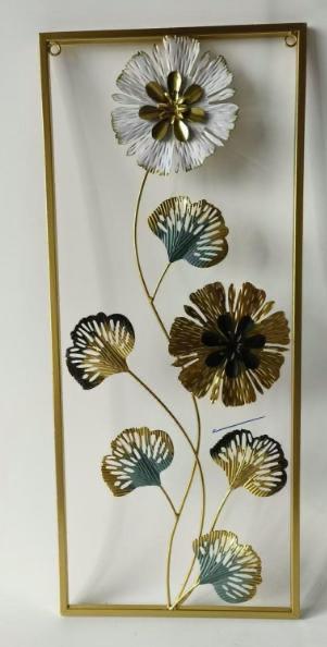Luxury Metal Wall Art – 3D Floral Frame Decor - Set of 2