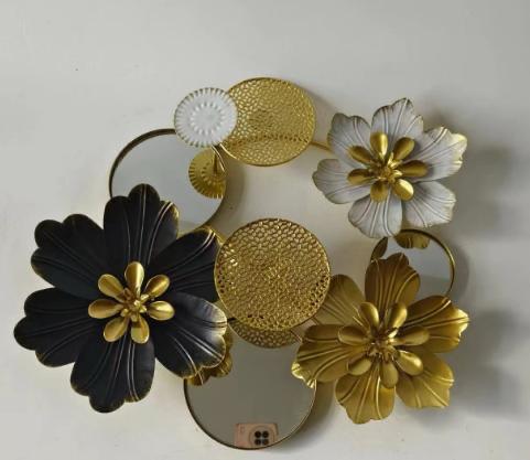 Luxury Metal Wall Art – 3D Floral Frame Decor - Set of 2