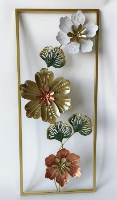 Luxury Metal Wall Art – 3D Floral Frame Decor - Set of 2