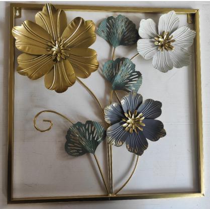 Luxury Metal Wall Art – 3D Floral Frame Decor - Set of 2