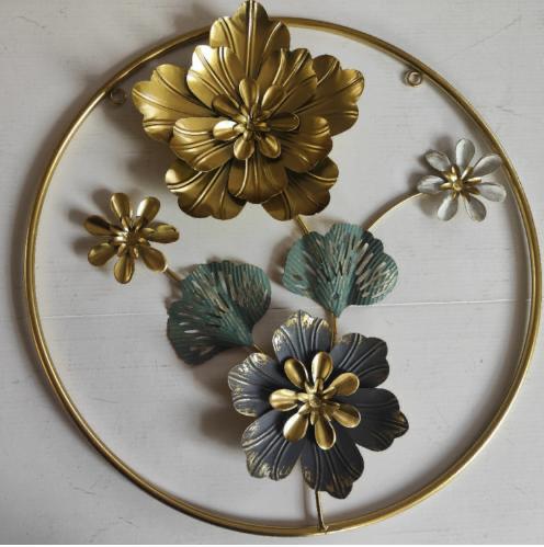Luxury Metal Wall Art – 3D Floral Frame Decor - Set of 2