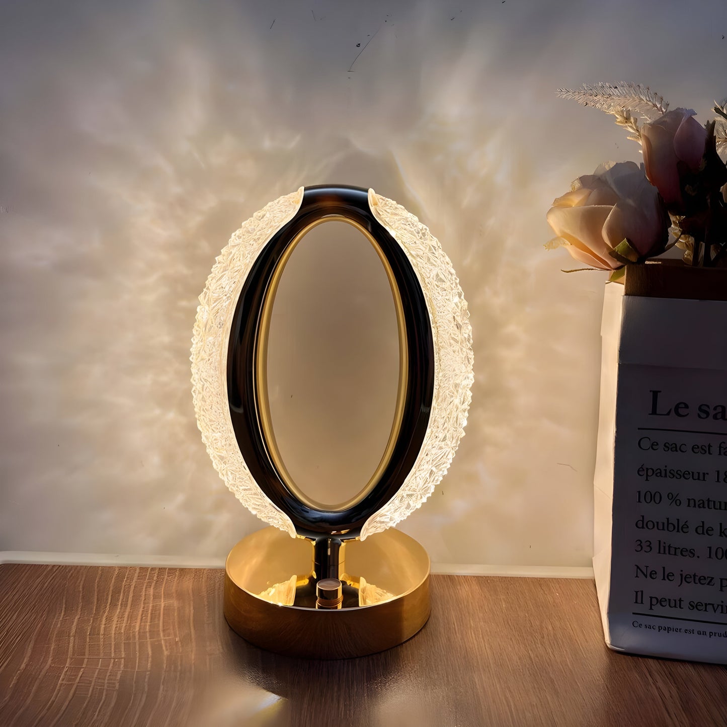 Crystal Oval LED Table Lamp – Contemporary Luxury Lighting - (Pair)