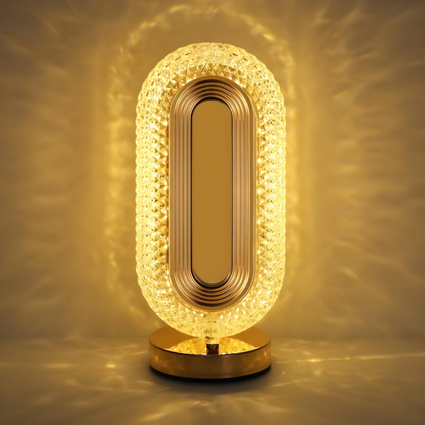 3-Mode Rechargeable Crystal LED Lamp – Oval Design - (Pair)
