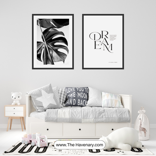 Black & White Minimalist Wall Art – Set of 2 Prints