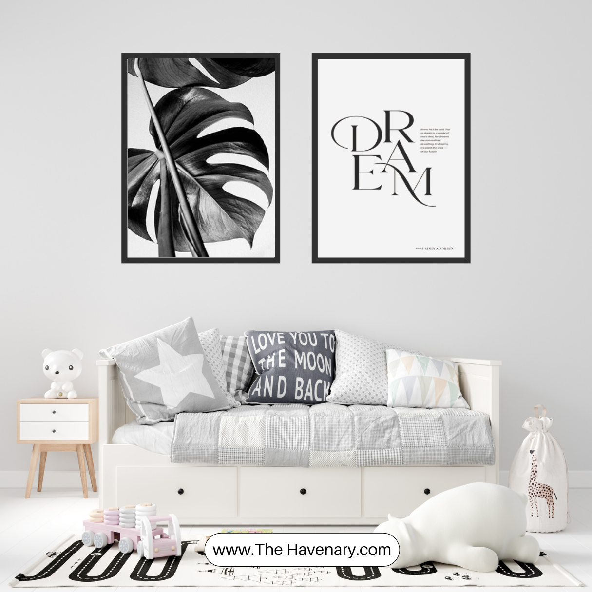 Black & White Minimalist Wall Art – Set of 2 Prints