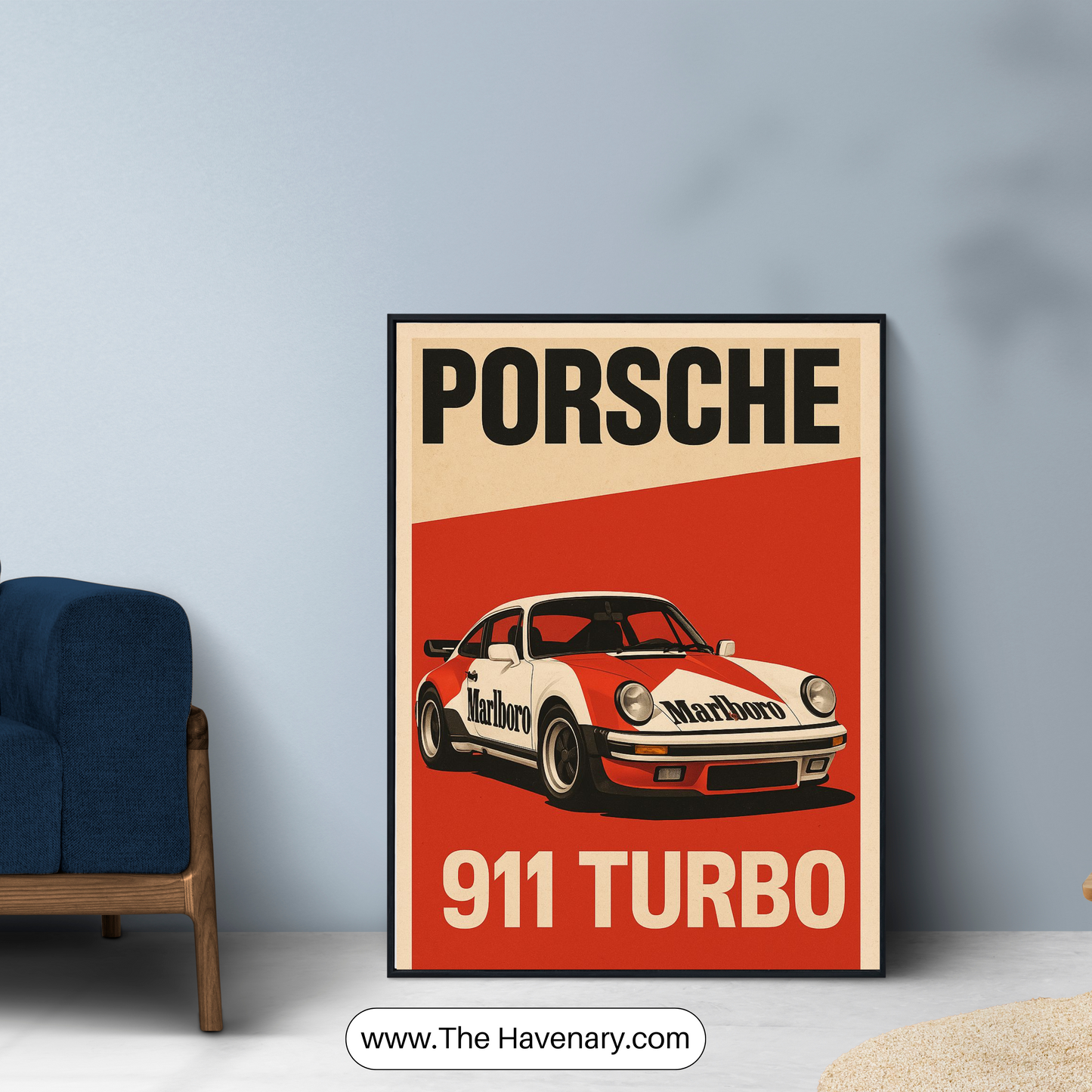 Porsche 911 Turbo Vintage Racing Wall Art – Retro Poster Design