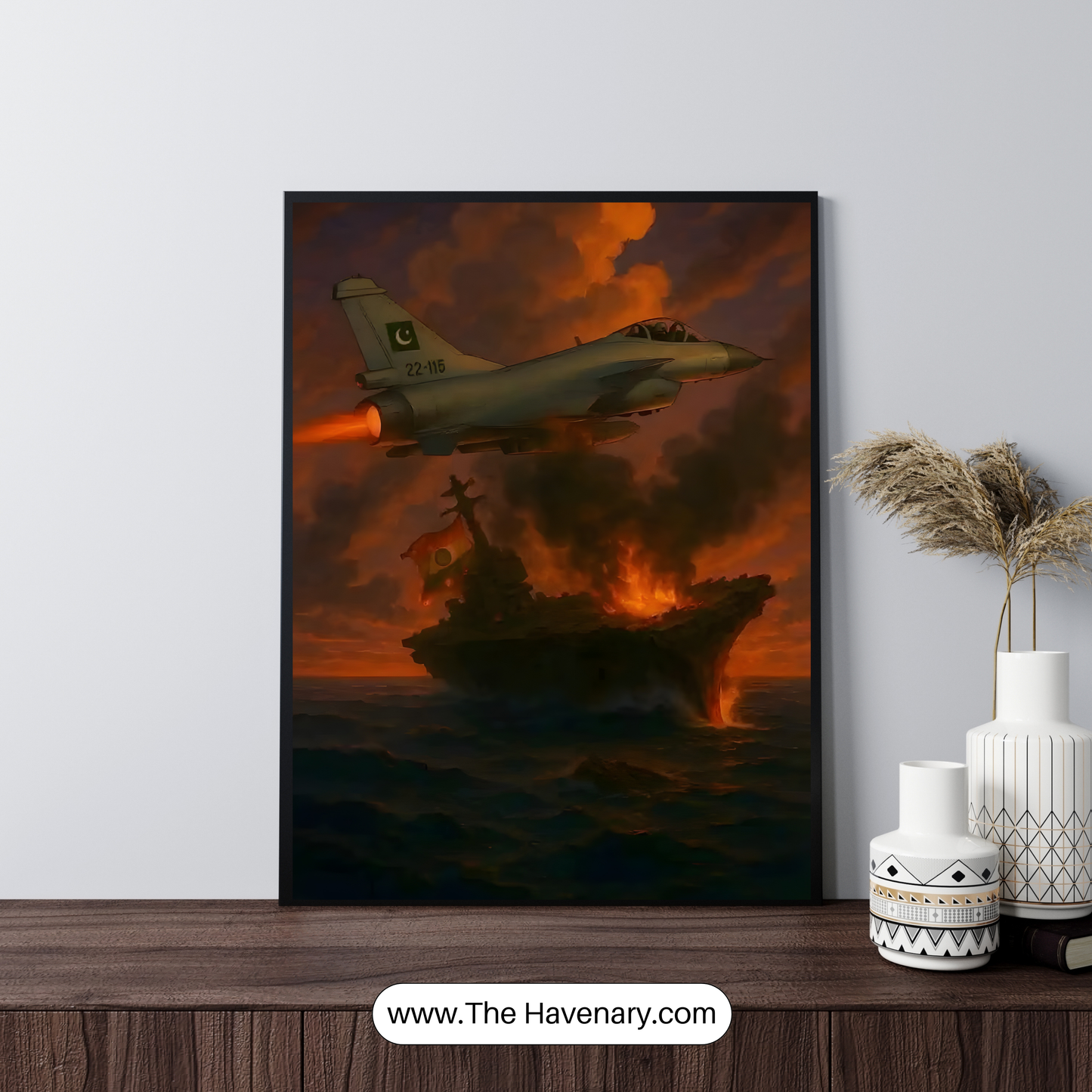 "Strike at Dusk – Naval Warfare Wall Art