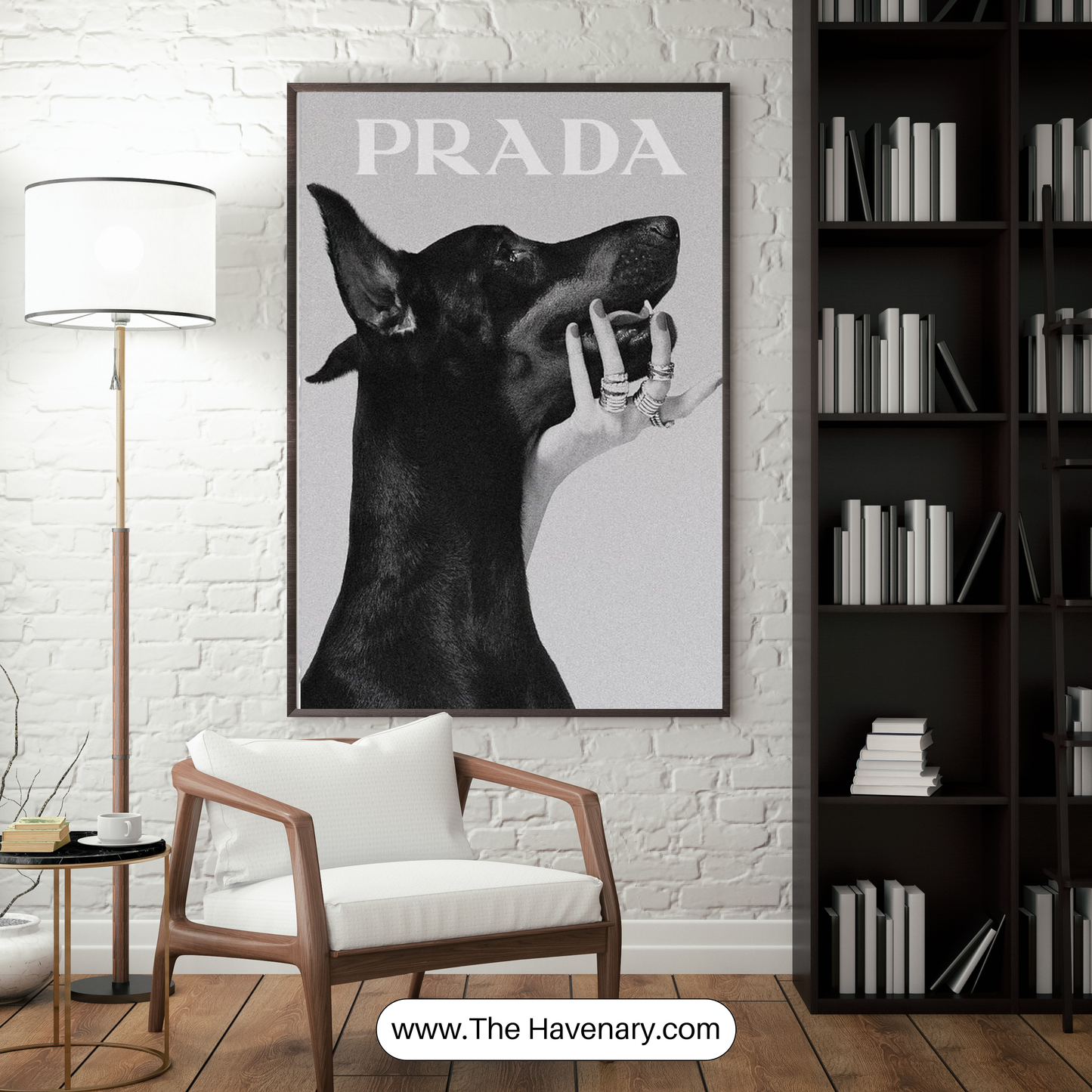 Luxury PRADA Dog Art Print – Modern Minimalist Wall Decor
