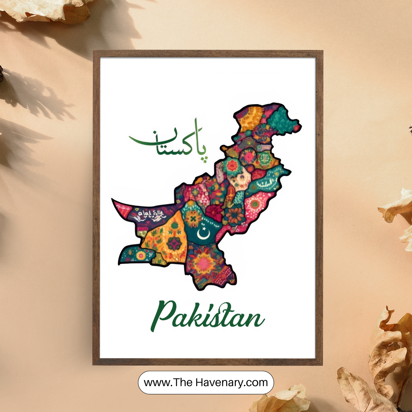 Pakistan Map Cultural Art Print – Traditional Truck Art Design