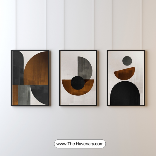 Abstract Geometric Wall Art – Set of 3 Frame