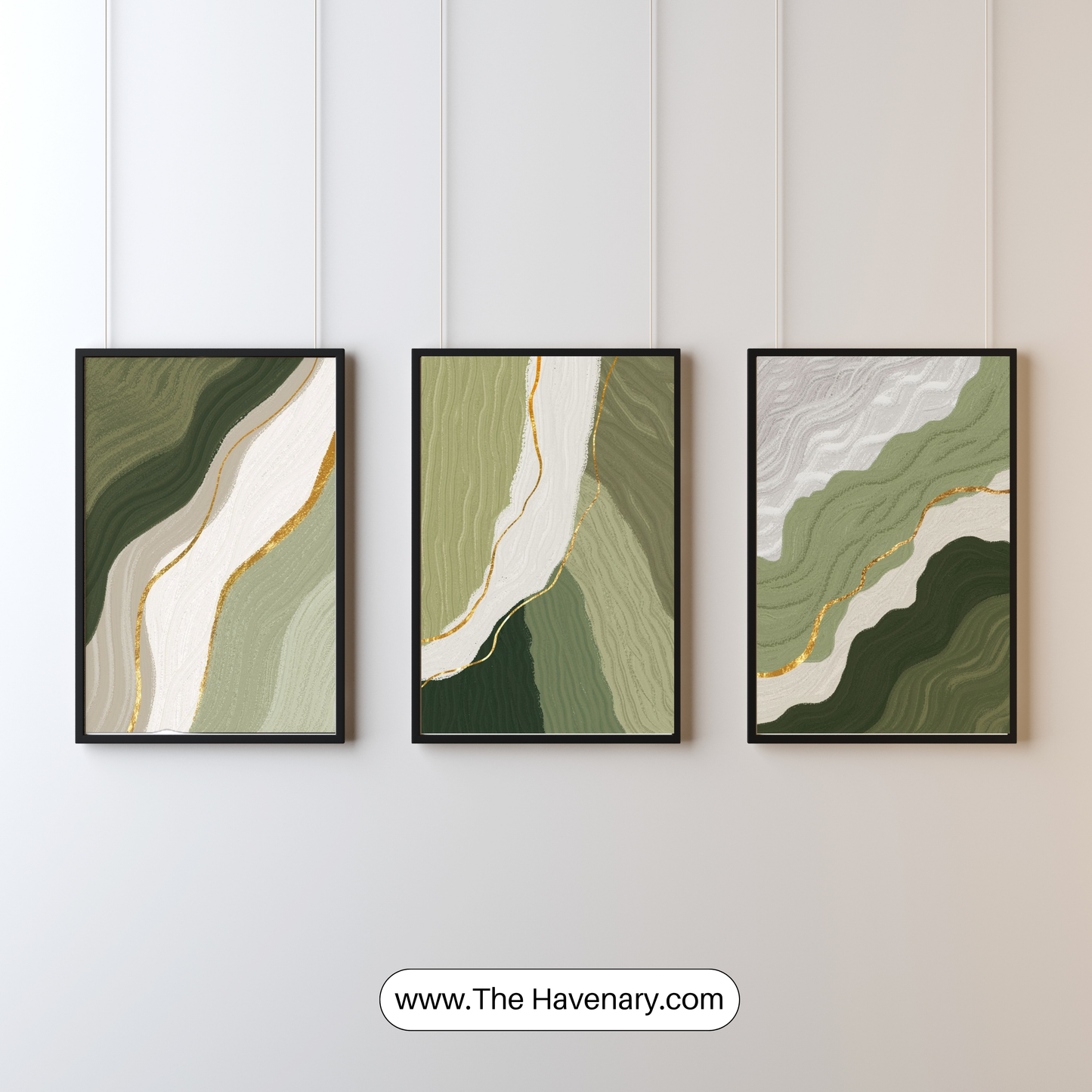 Set of 3 Modern Abstract Wall Art Prints – Neutral &  Earthy Tones