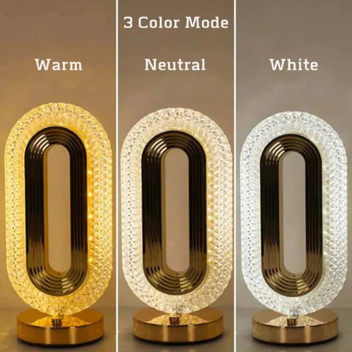 3-Mode Rechargeable Crystal LED Lamp – Oval Design - (Pair)