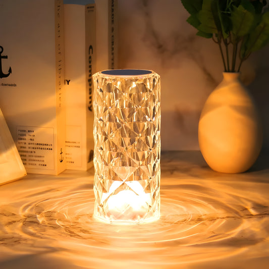 Pair of Crystal Diamond LED Touch Lamps