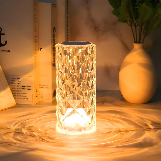 Pair of Crystal Diamond LED Touch Lamps