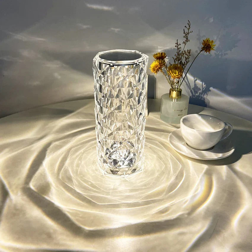 Pair of Crystal Diamond LED Touch Lamps