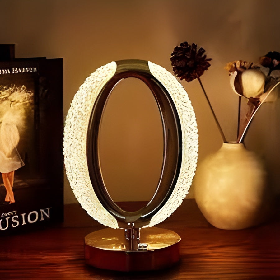 Crystal Oval LED Table Lamp – Contemporary Luxury Lighting - (Pair)