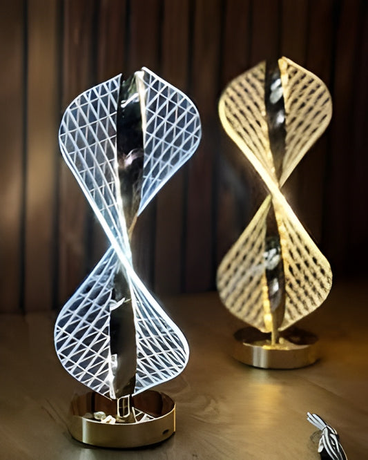 Pair of Modern Spiral LED Table Lamp
