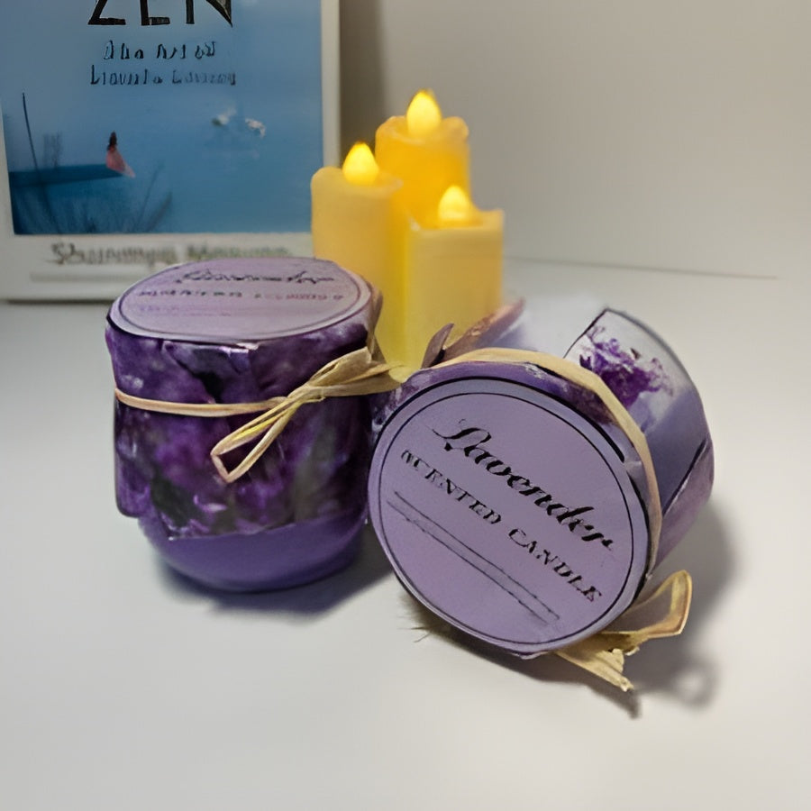 Lavender Scented Candle – Handcrafted Aromatherapy Jar