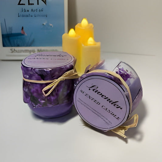 Lavender Scented Candle – Handcrafted Aromatherapy Jar