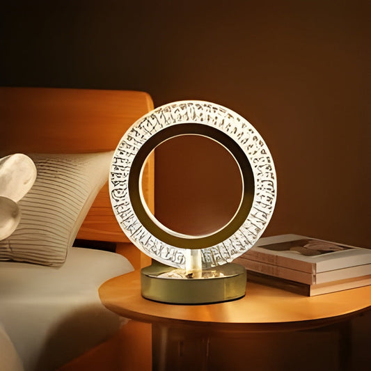 Crystal Ring LED Table Lamp – Modern Decorative Lighting - (Pair)